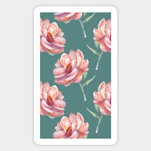 Watercolor Seamless Flower Pattern Magnet